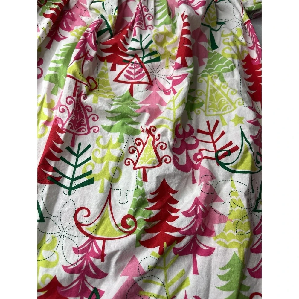 Amanda Remembered Smocked‎ Girls Dress Christmas Tree Print Size 6